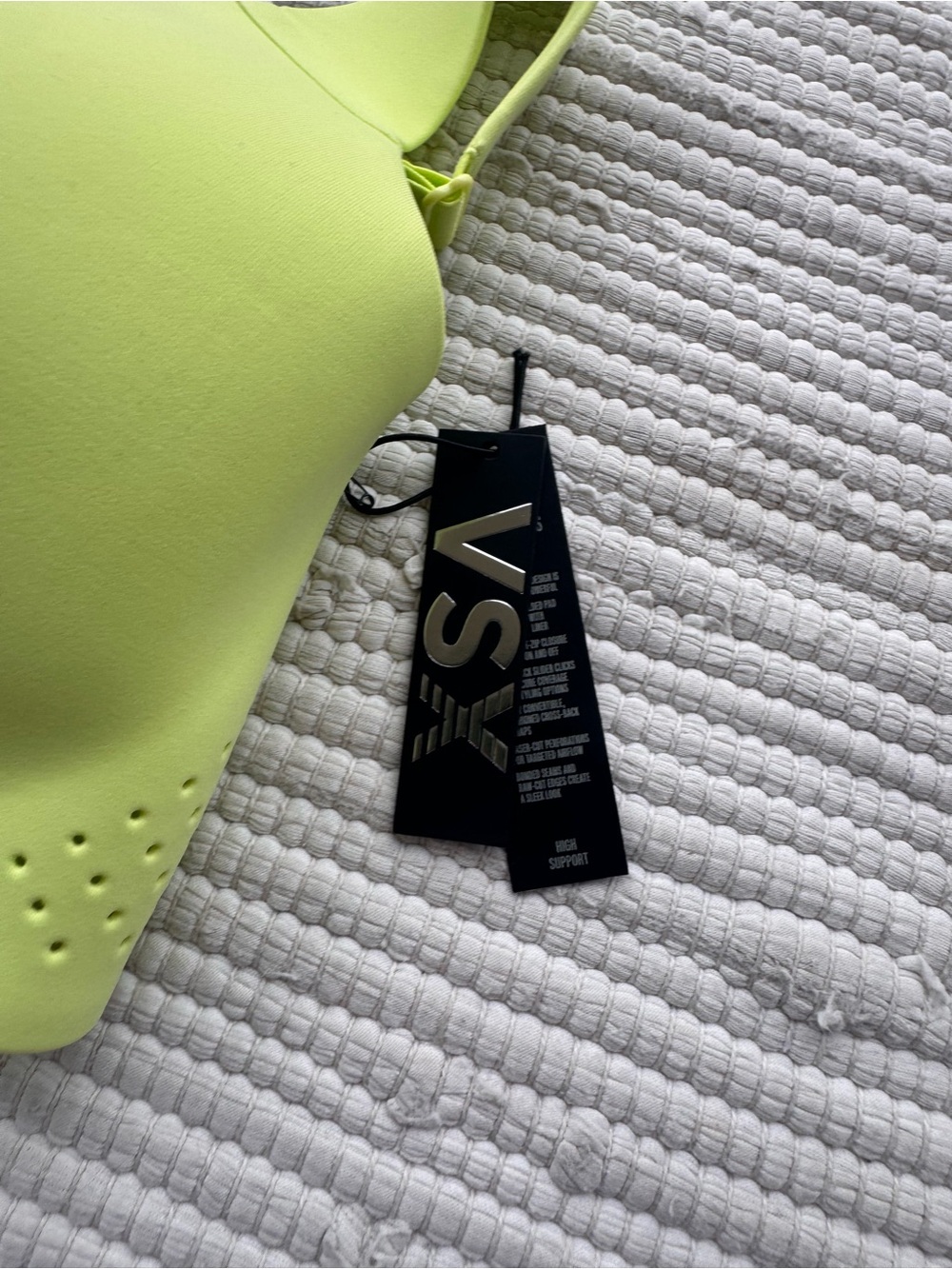 Victoria’s Secret VSX High Support Front-Zip Sports Bra Neon Lime 34D NWT - Picture 3 of 9